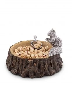 Arthur Court Standing Squirrel Nut Bowl Forest