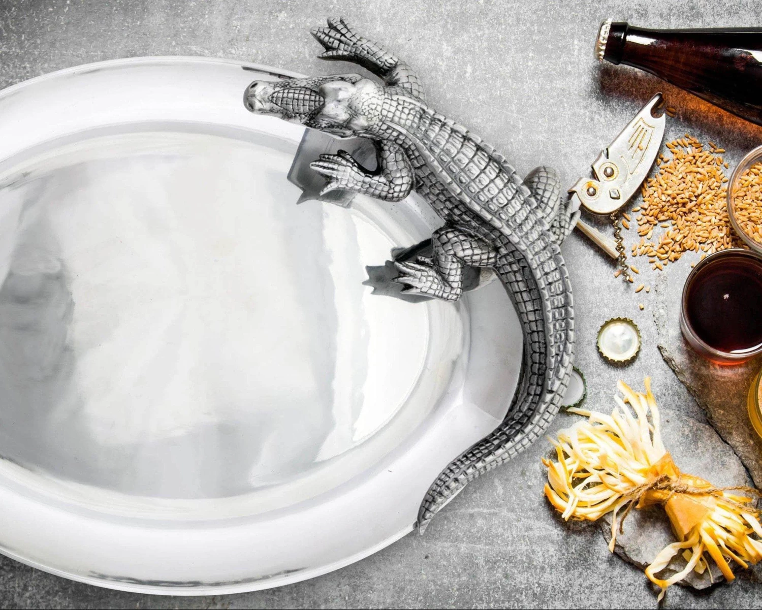 Arthur Court Alligator Oval Platter