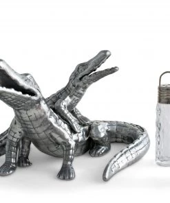 Arthur Court Alligator Salt And Pepper Set