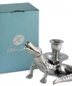 Arthur Court Alligator Taper Candle Holders