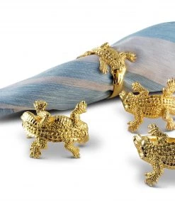 Arthur Court Gold Alligator Napkin Rings
