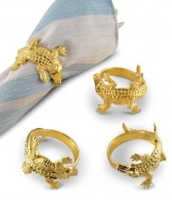 Arthur Court Gold Alligator Napkin Rings