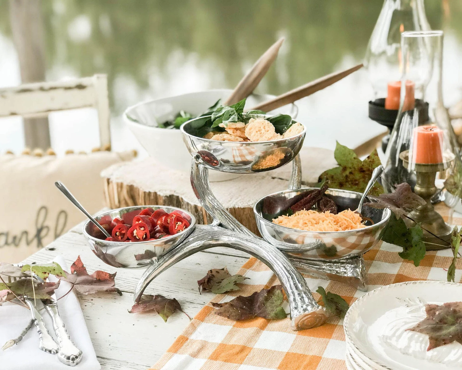 Arthur Court Antler 3-Tiered Bowl