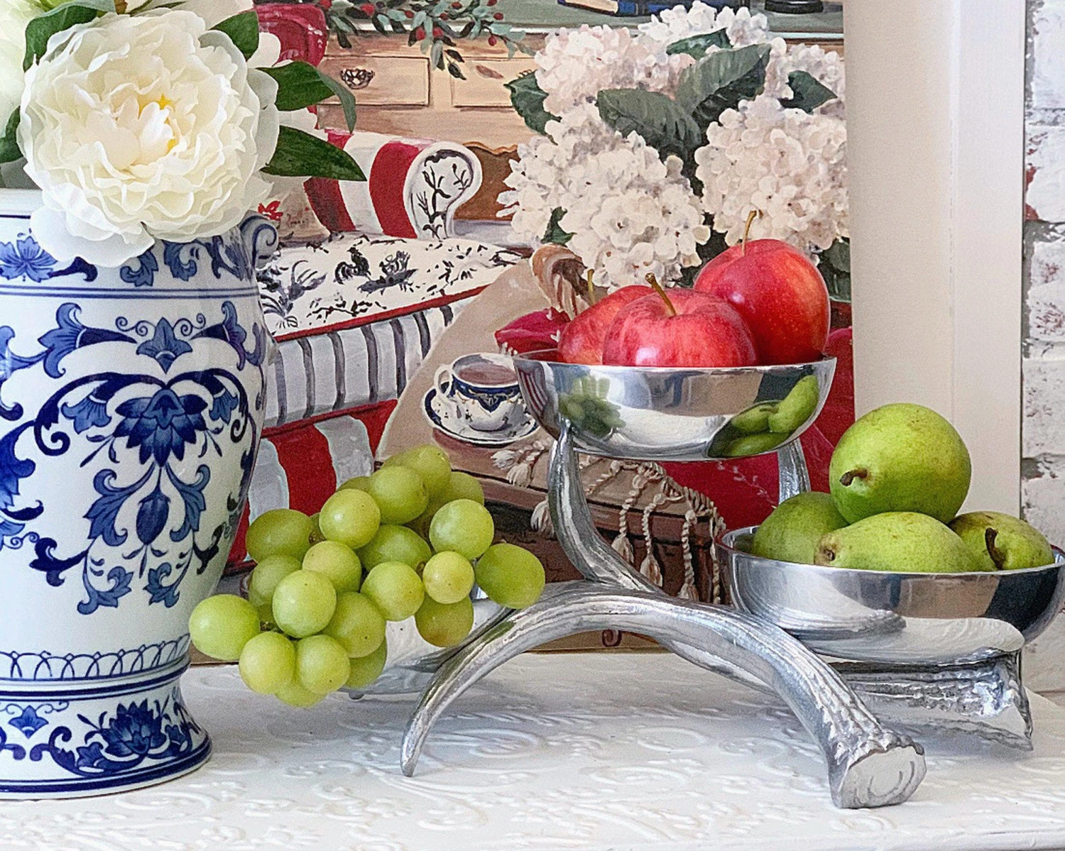 Arthur Court Antler 3-Tiered Bowl