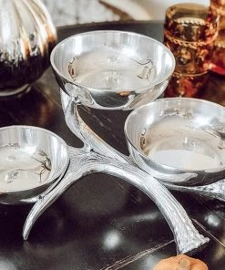 Arthur Court Antler 3-Tiered Bowl