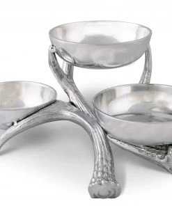 Arthur Court Antler 3-Tiered Bowl