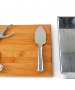 Arthur Court Antler Bamboo Cheese Set