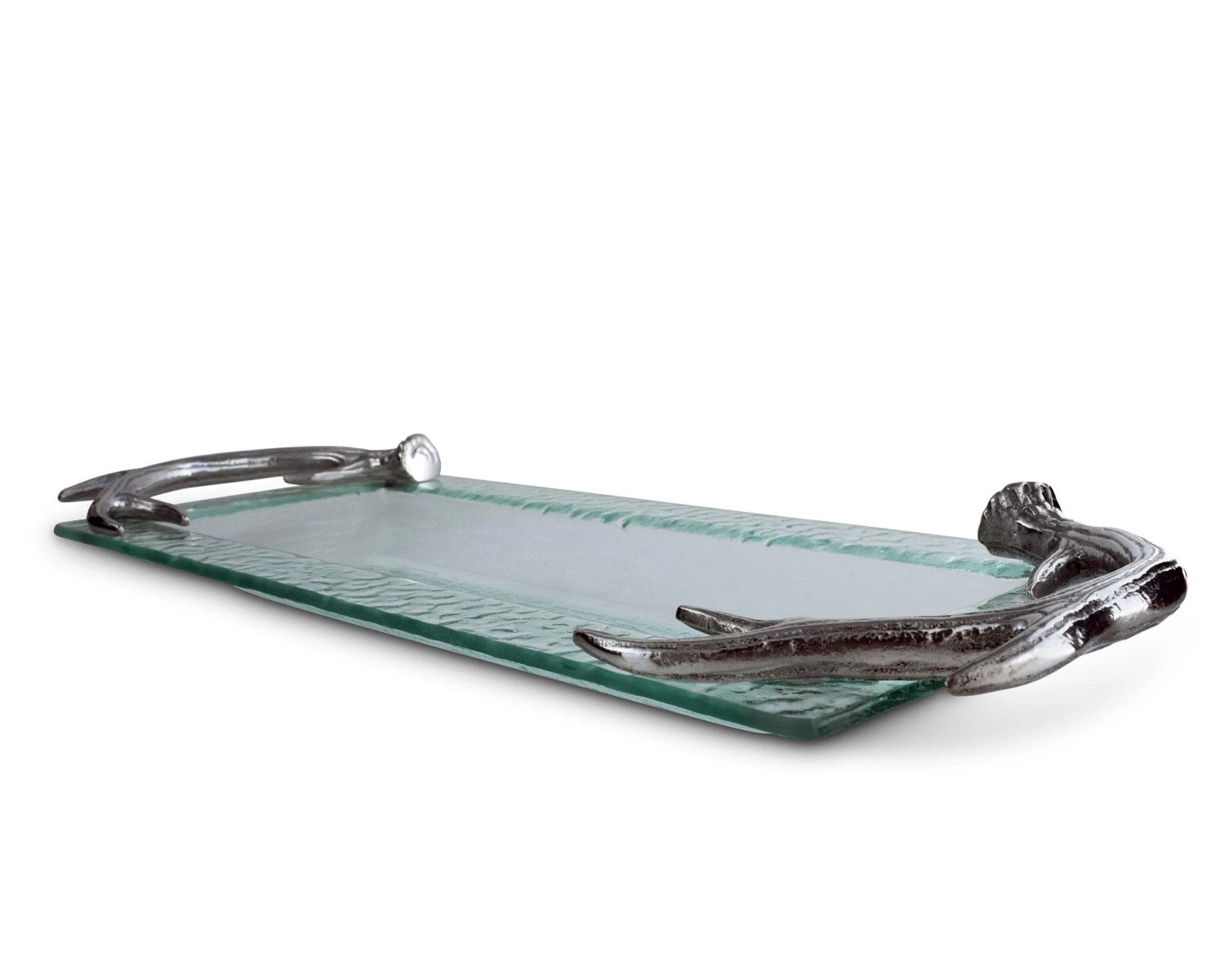 Arthur Court Antler Glass Oblong Tray