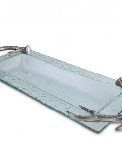 Arthur Court Antler Glass Oblong Tray