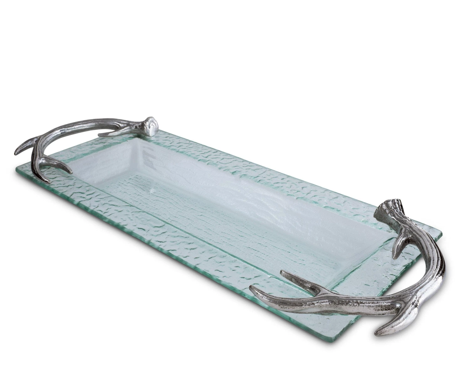 Arthur Court Antler Glass Oblong Tray