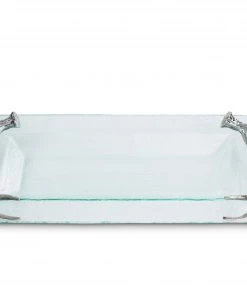 Arthur Court Antler Glass Oblong Tray