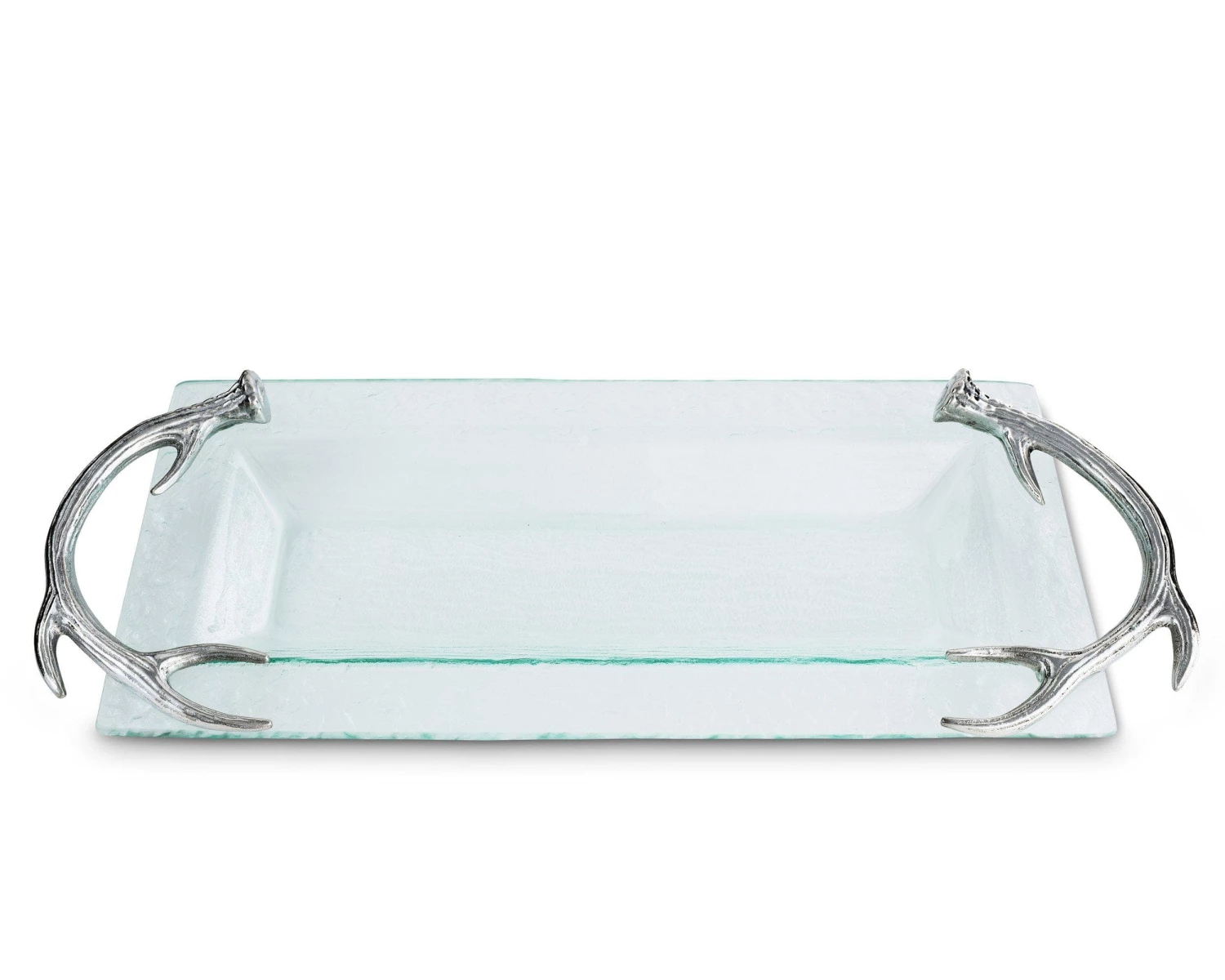 Arthur Court Antler Glass Oblong Tray