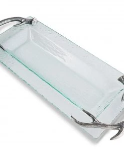 Arthur Court Antler Glass Oblong Tray
