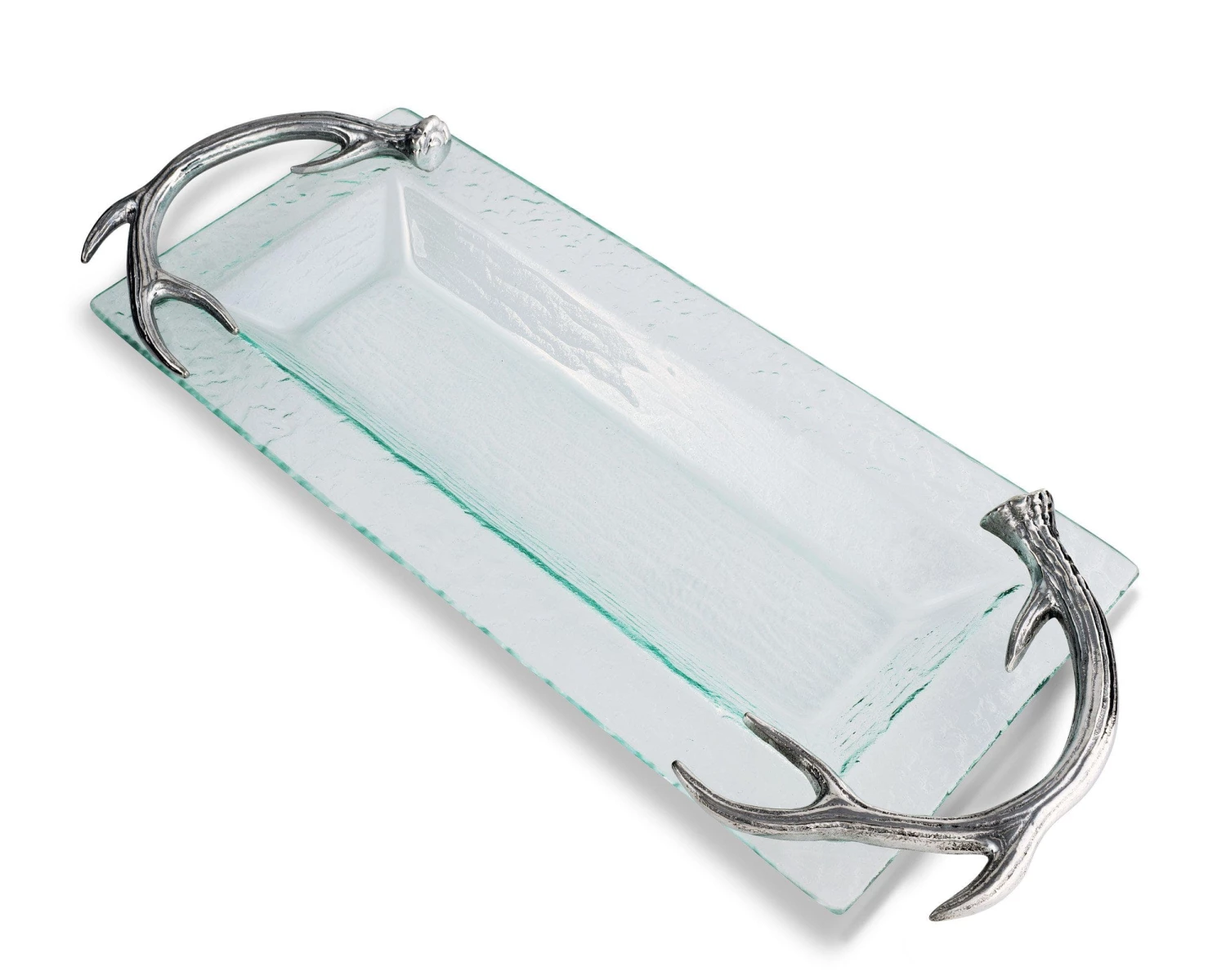 Arthur Court Antler Glass Oblong Tray