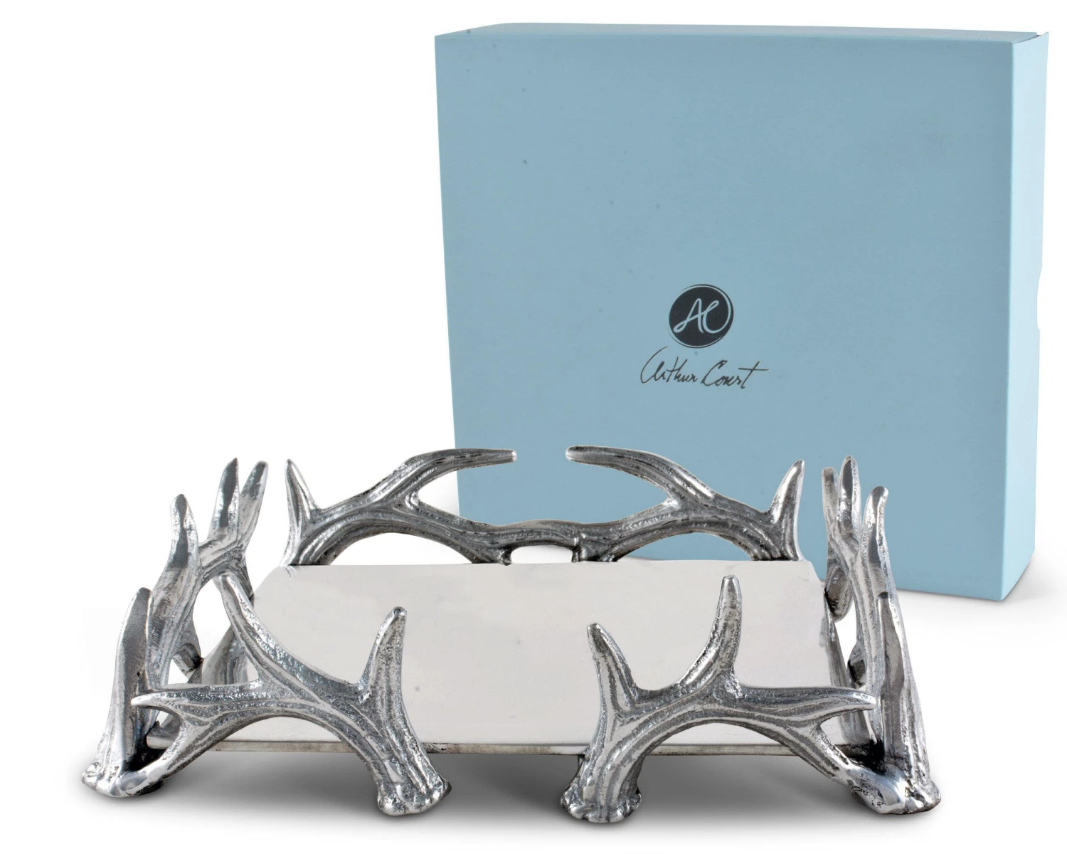 Arthur Court Antler Luncheon Napkin Box