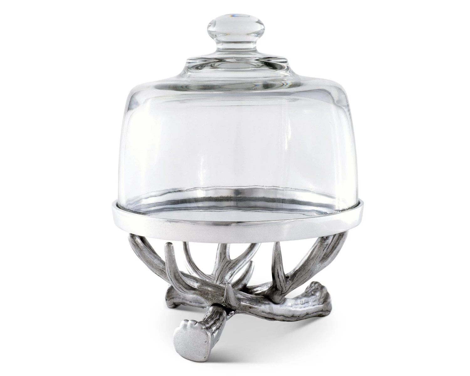 Arthur Court Antler Plate With Glass Dome