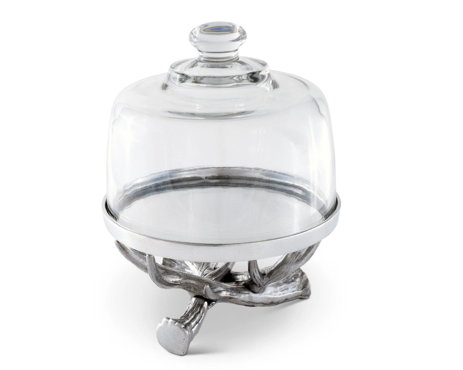 Arthur Court Antler Plate With Glass Dome