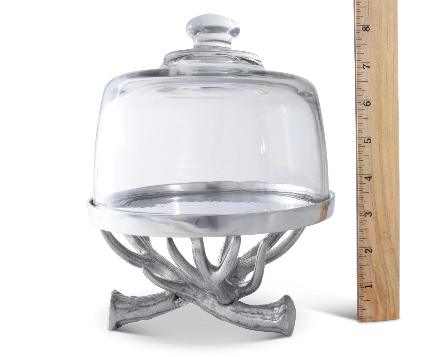 Arthur Court Antler Plate With Glass Dome
