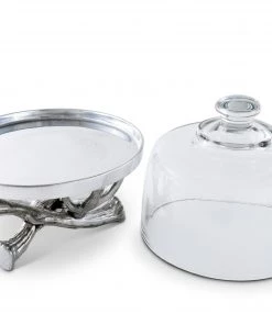 Arthur Court Antler Plate With Glass Dome