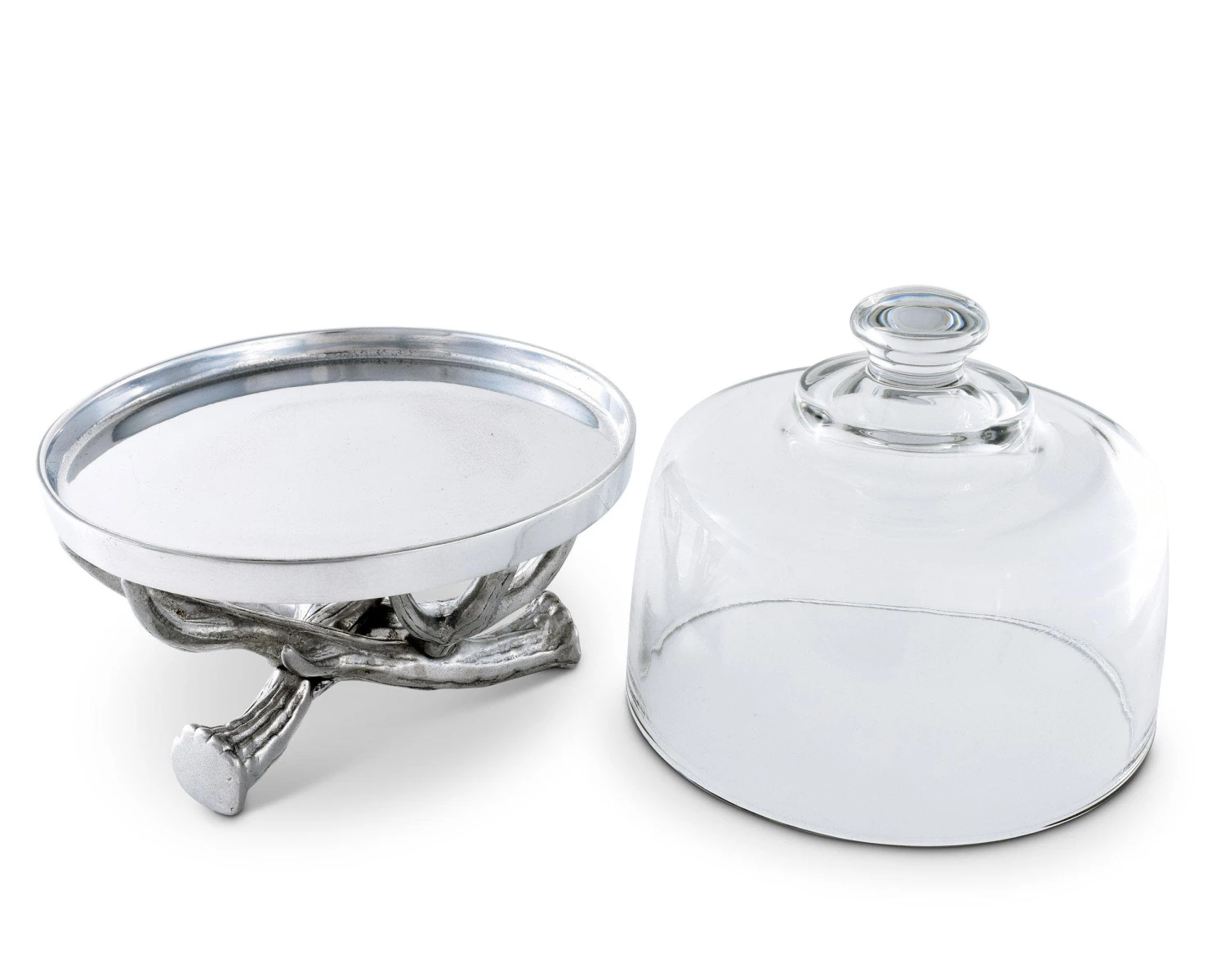 Arthur Court Antler Plate With Glass Dome