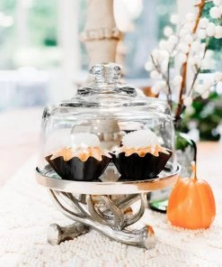 Arthur Court Antler Plate With Glass Dome