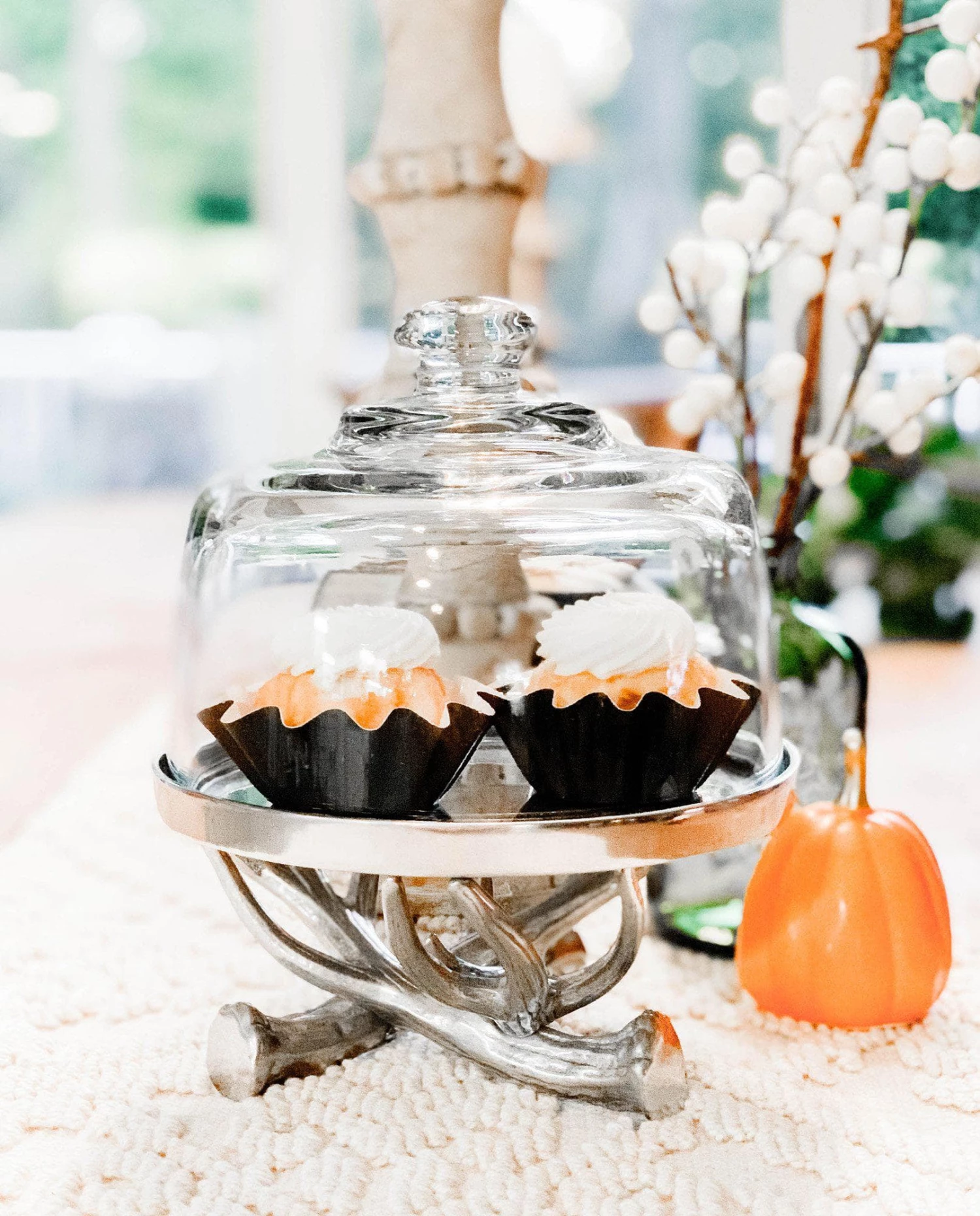 Arthur Court Antler Plate With Glass Dome