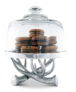 Arthur Court Antler Plate With Glass Dome