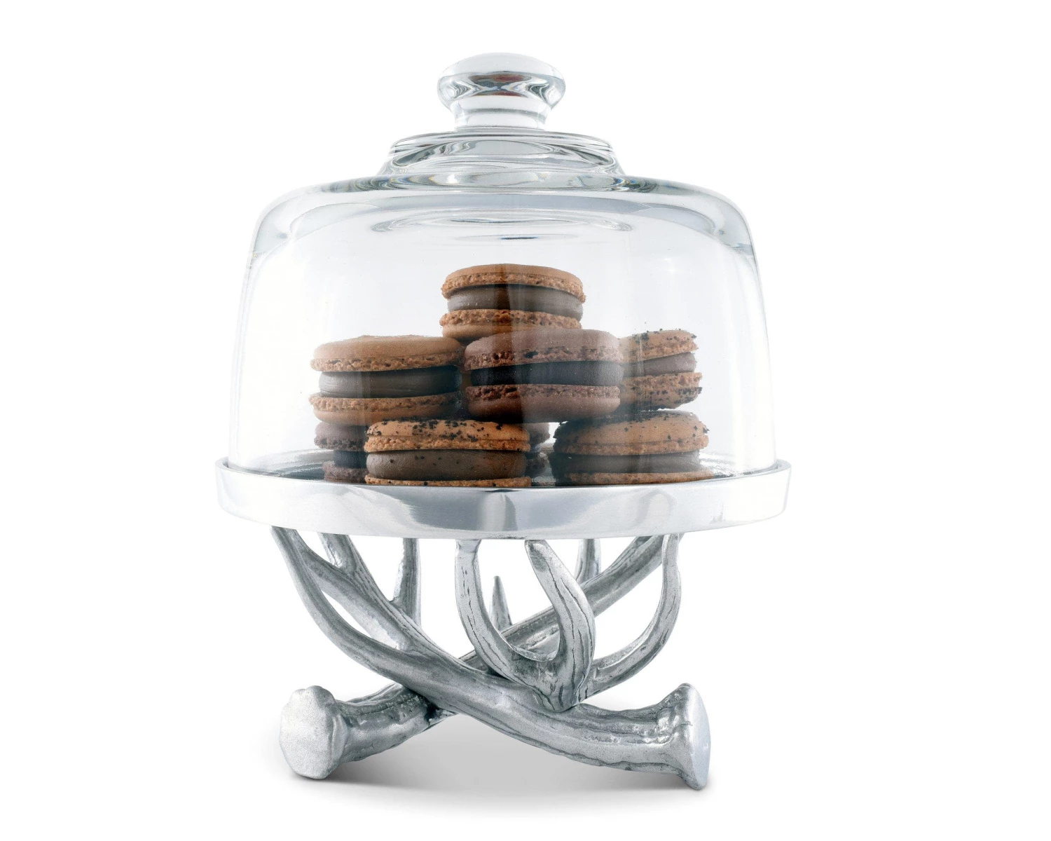 Arthur Court Antler Plate With Glass Dome