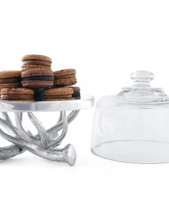 Arthur Court Antler Plate With Glass Dome