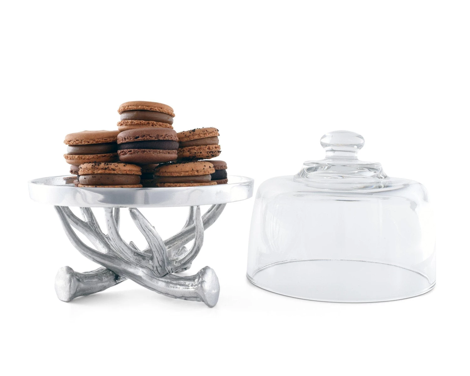 Arthur Court Antler Plate With Glass Dome