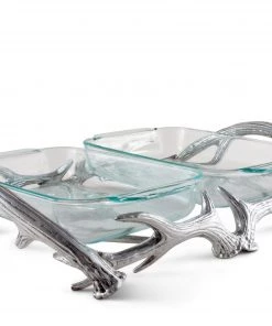 Arthur Court Antler Pyrex Holder Double 2qt