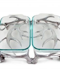 Arthur Court Antler Pyrex Holder Double 2qt