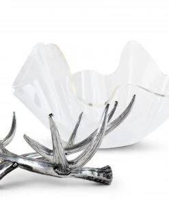 Arthur Court Antler Stand Acrylic Bowl 14