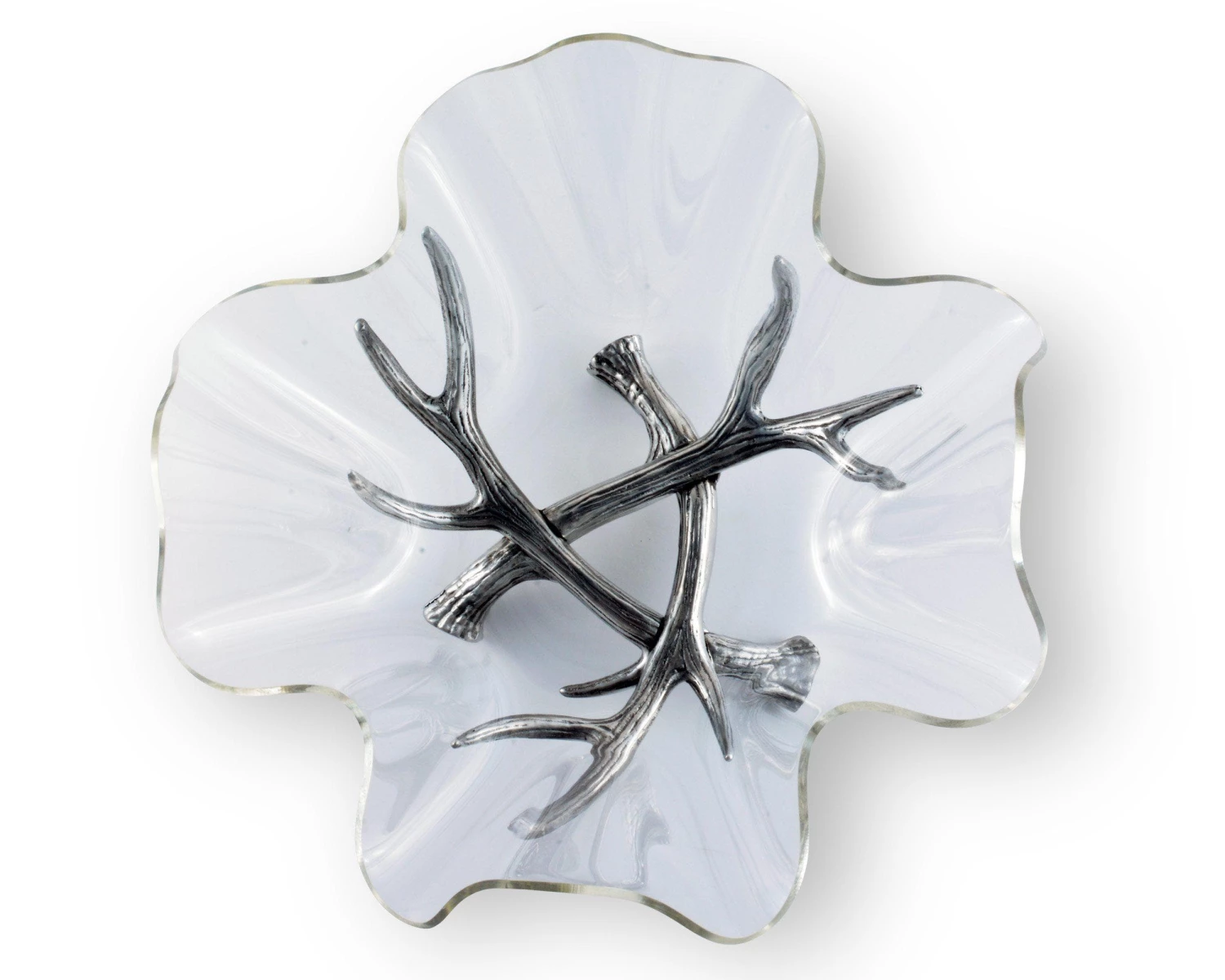 Arthur Court Antler Stand Acrylic Bowl 14
