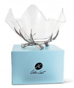 Arthur Court Antler Stand Acrylic Bowl 14