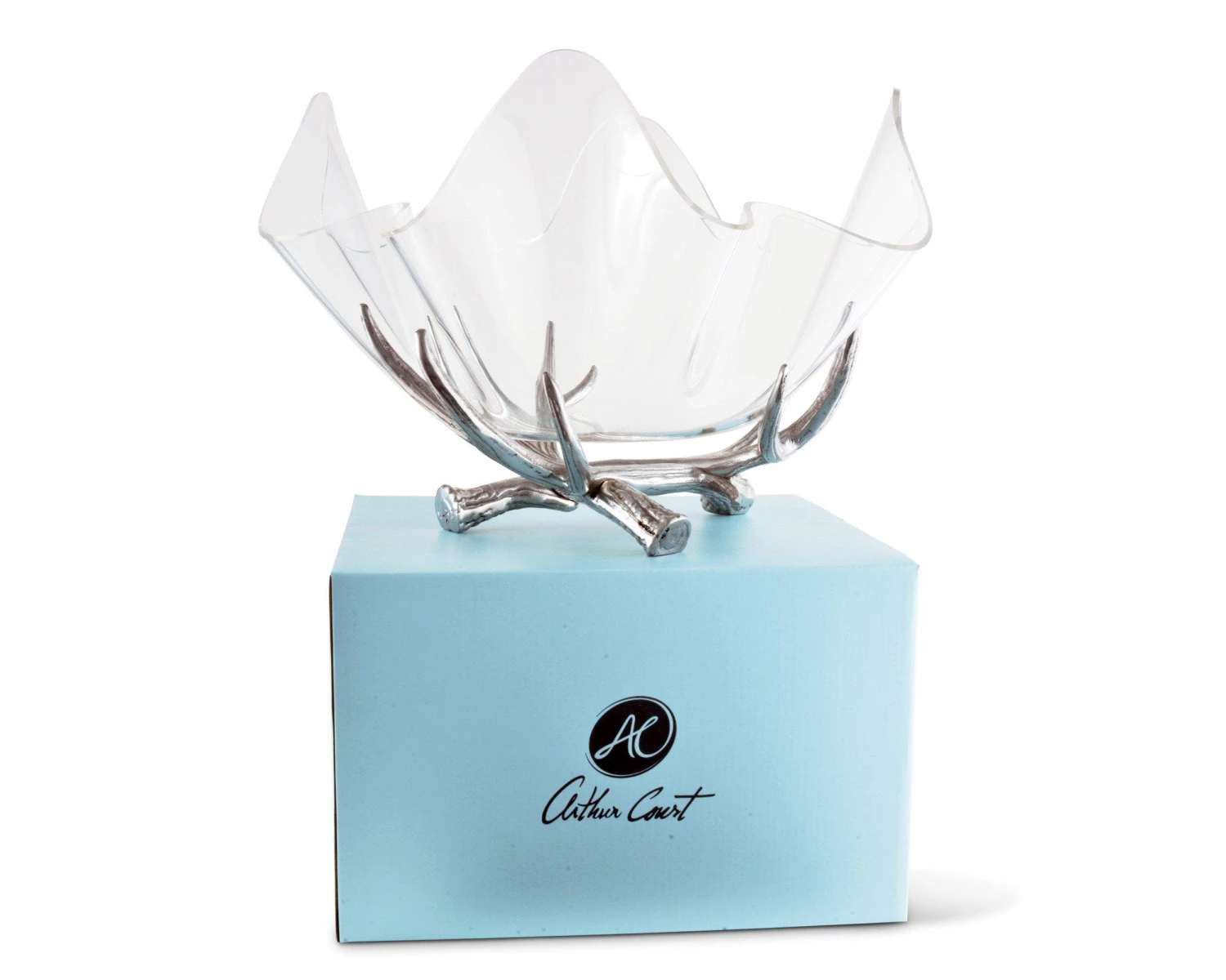 Arthur Court Antler Stand Acrylic Bowl 14
