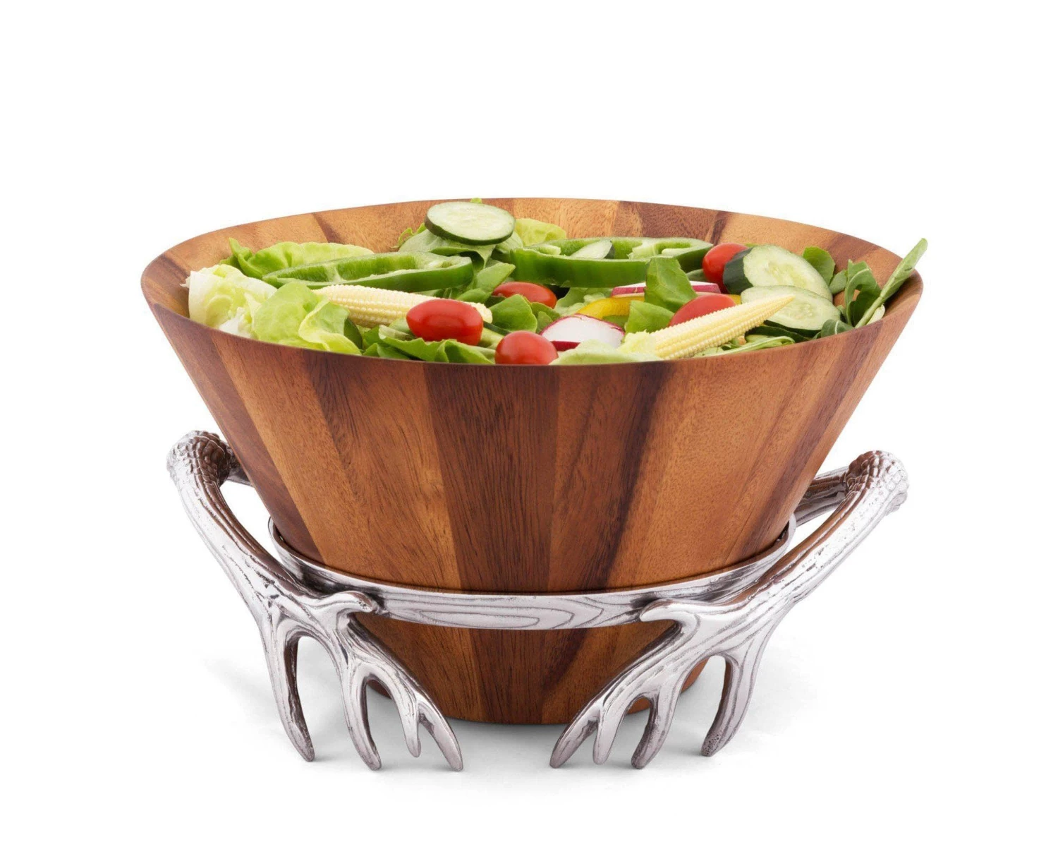 Arthur Court Antler Wood Salad Bowl
