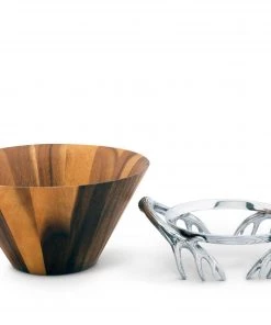 Arthur Court Antler Wood Salad Bowl