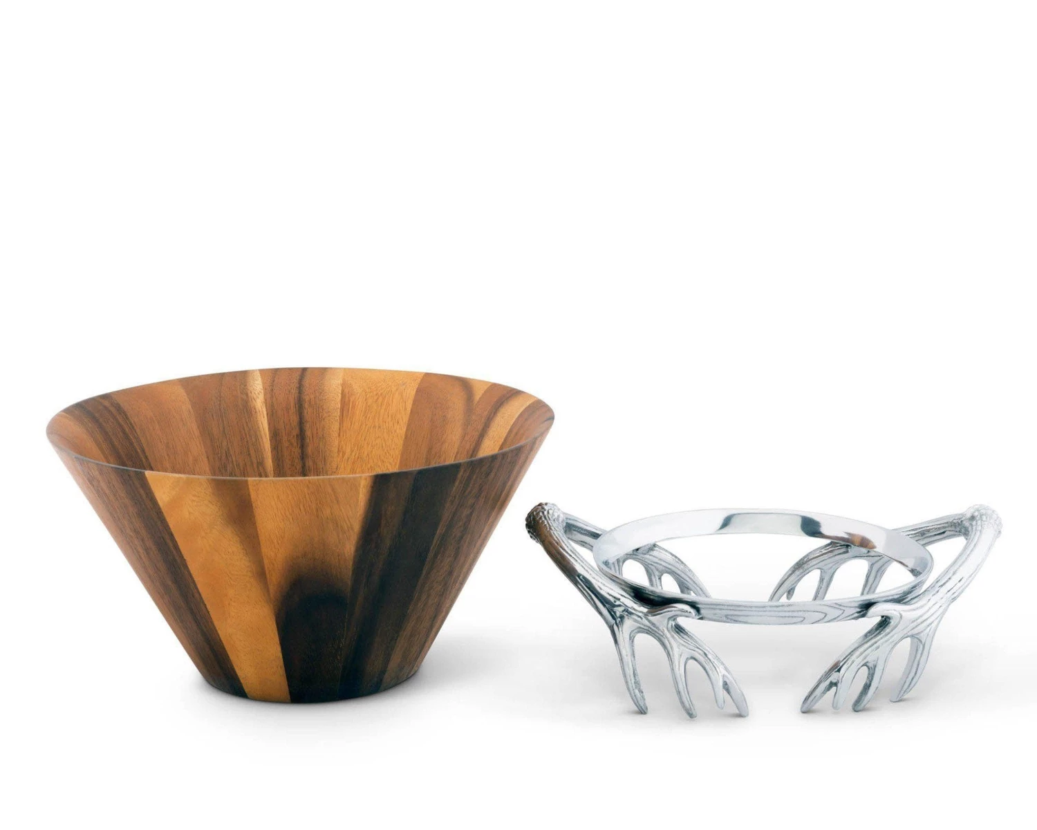 Arthur Court Antler Wood Salad Bowl