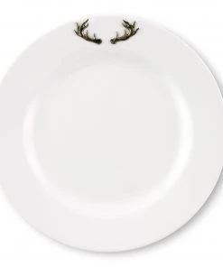 Arthur Court Elk / Deer Antlers Melamine Lunch Plates - Set Of 4