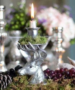 Arthur Court Elk Taper Candle Holders Antler