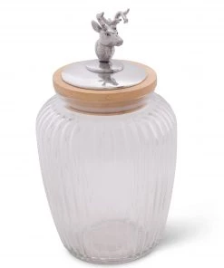 Arthur Court Deer / Elk Glass Canister