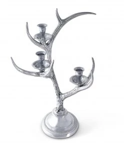 Arthur Court Three-Light Metal Antler Candlestick