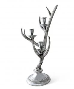 Arthur Court Three-Light Metal Antler Candlestick