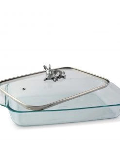 Arthur Court Casserole Servers Bunny Lid With Pyrex 3 Quart Baking Dish