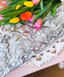 Arthur Court Bunny Oblong Tray Oblong Trays