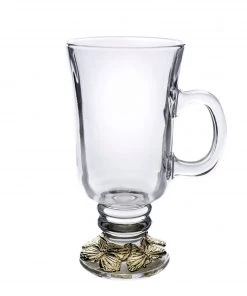 Arthur Court Butterfly 24 Gold Plated Glass Mug Tea Glasses
