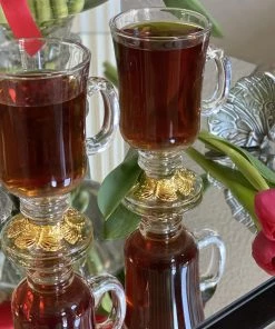 Arthur Court Butterfly 24 Gold Plated Glass Mug Tea Glasses