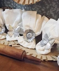 Arthur Court Butterfly And Flower Napkin Rings