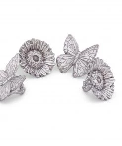 Arthur Court Butterfly And Flower Napkin Rings